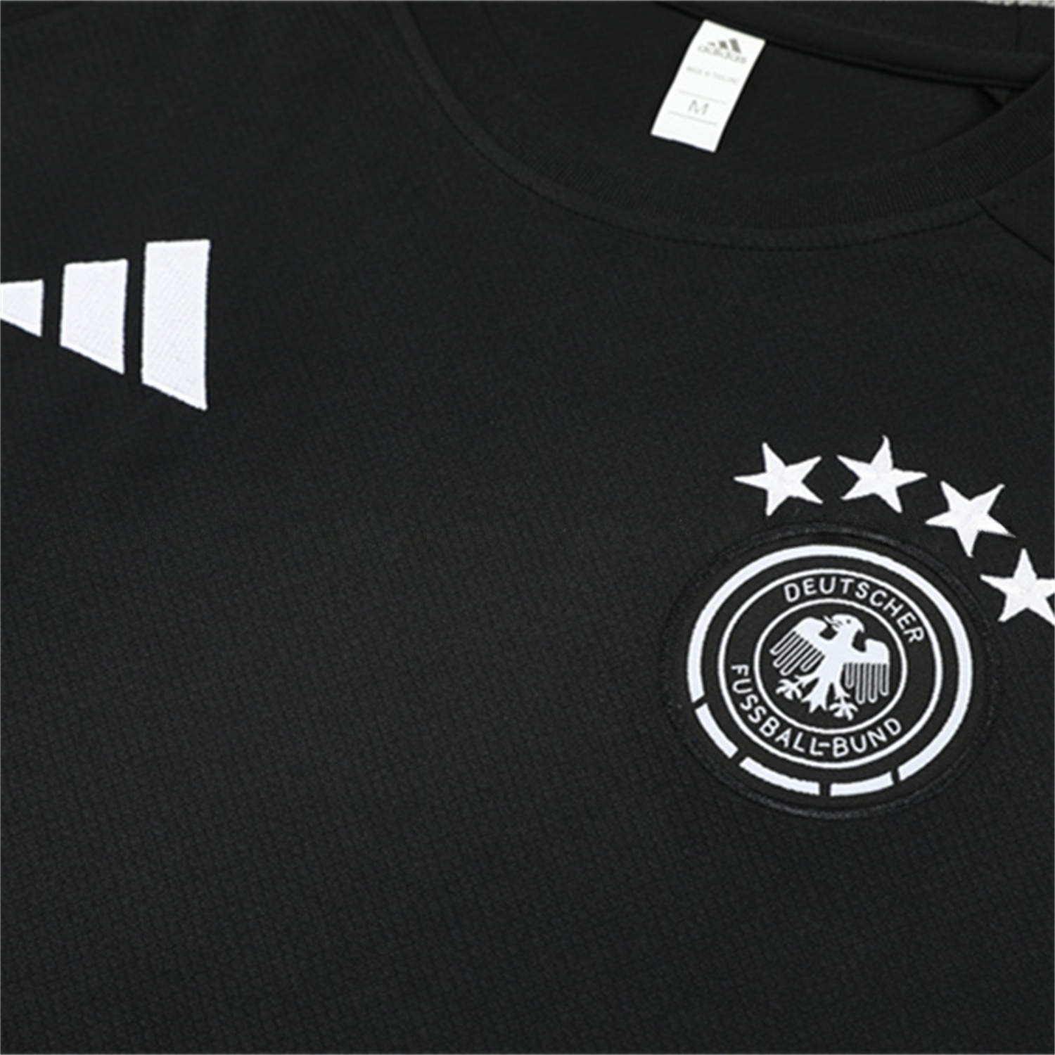 Germany 25-26 Short-Sleeve Training Set - Black Short Sleeve & Black Shorts - JerseysGala