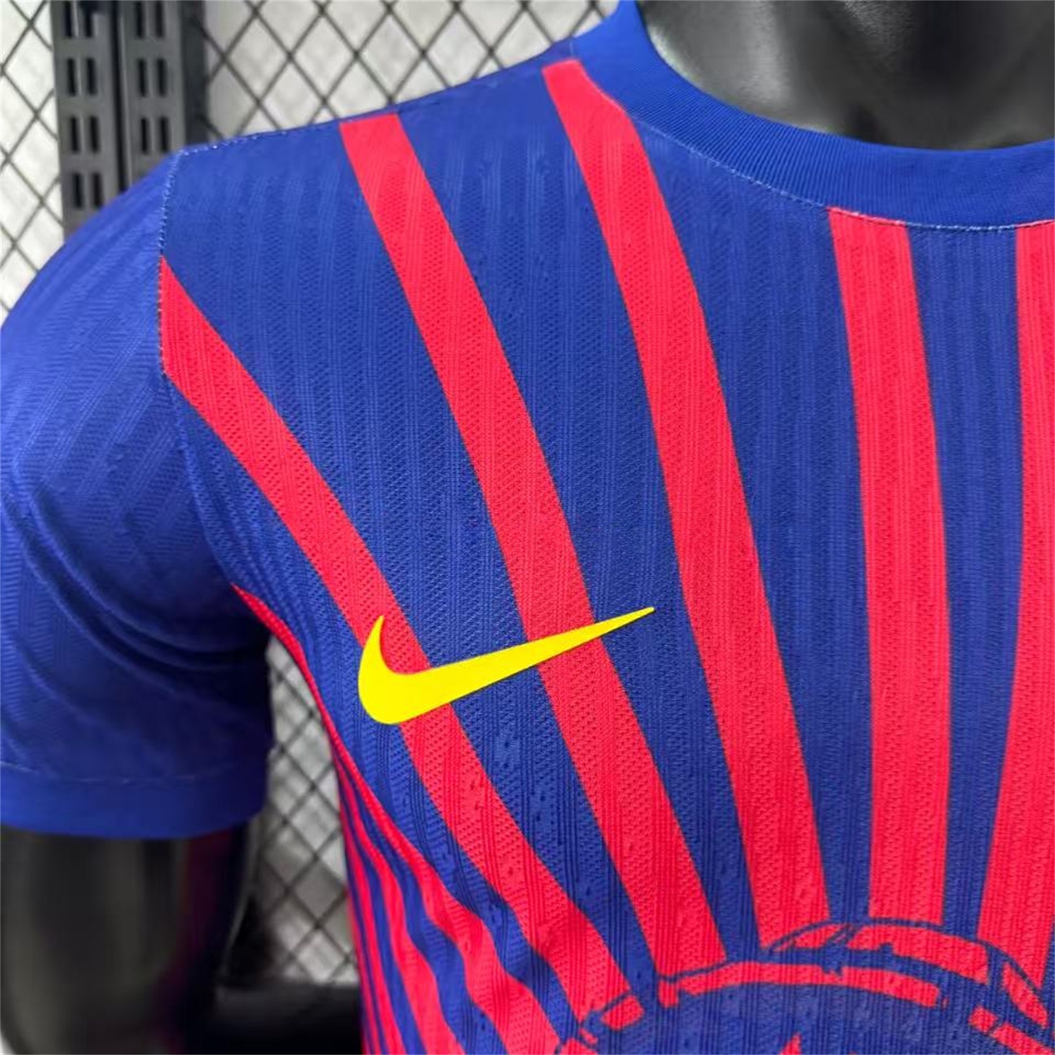 Barcelona 25-26 One Piece Red Silhouette Special Blue Jersey - Player Version - JerseysGala
