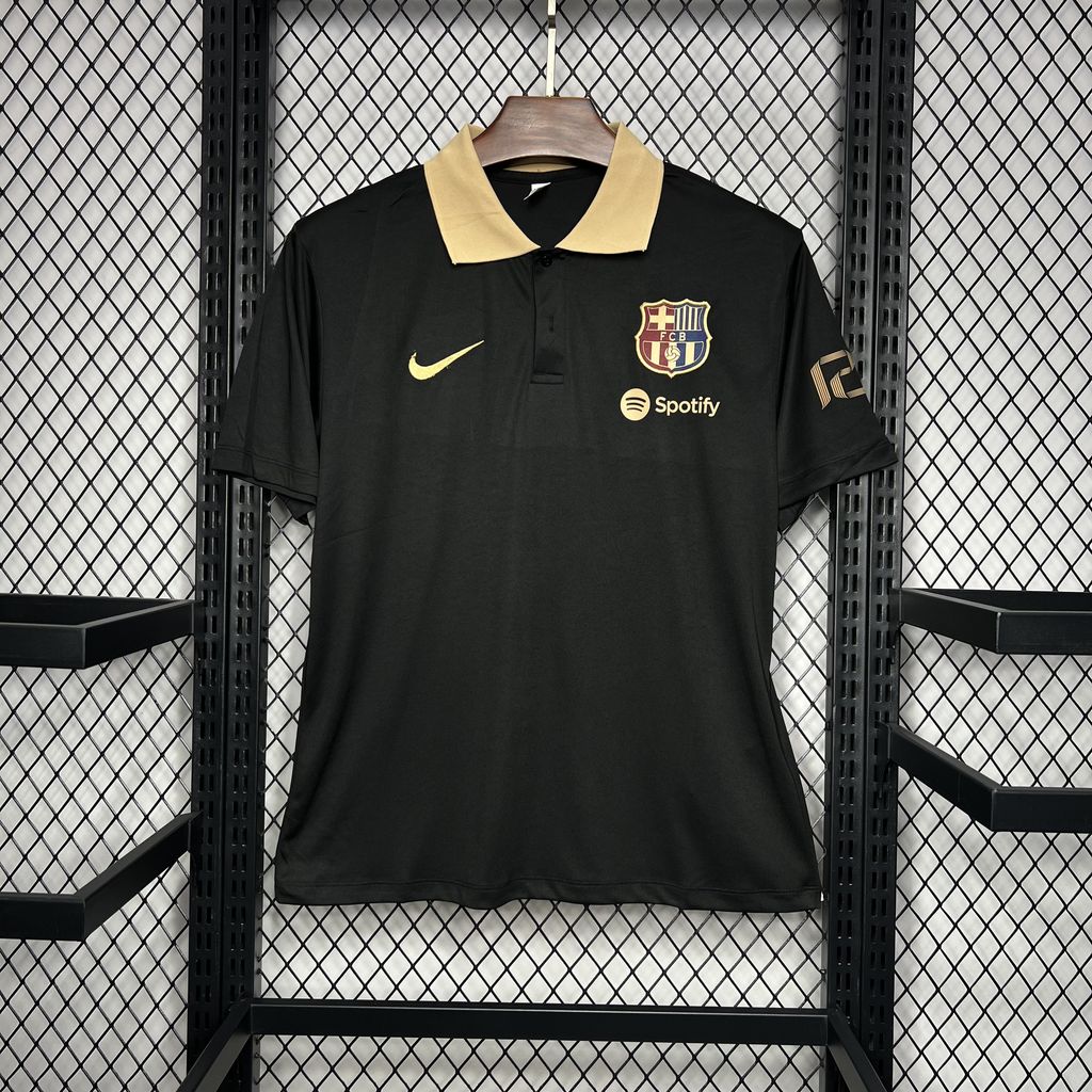 Barcelona 24-25 Black Gold Polo Shirt - Fans Version - JerseysGala
