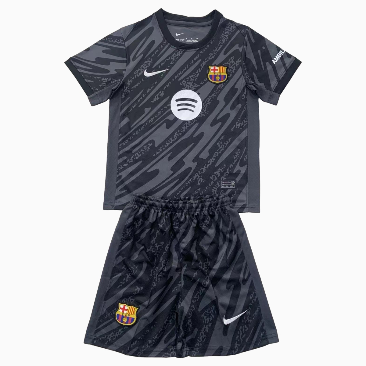 Barcelona 24-25 Black Goalkeeper Kids Kit - JerseysGala