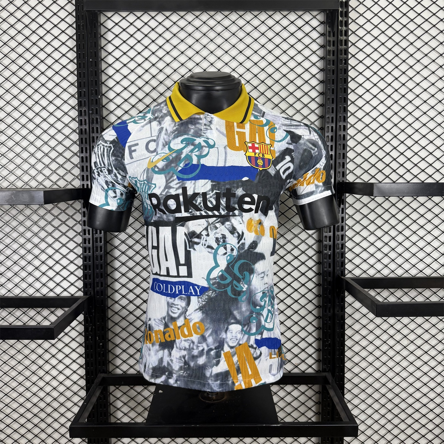 Barcelona 25-26 Ronaldinho Photo Collage Style POLO Colorful Special Jersey - Player Version - JerseysGala