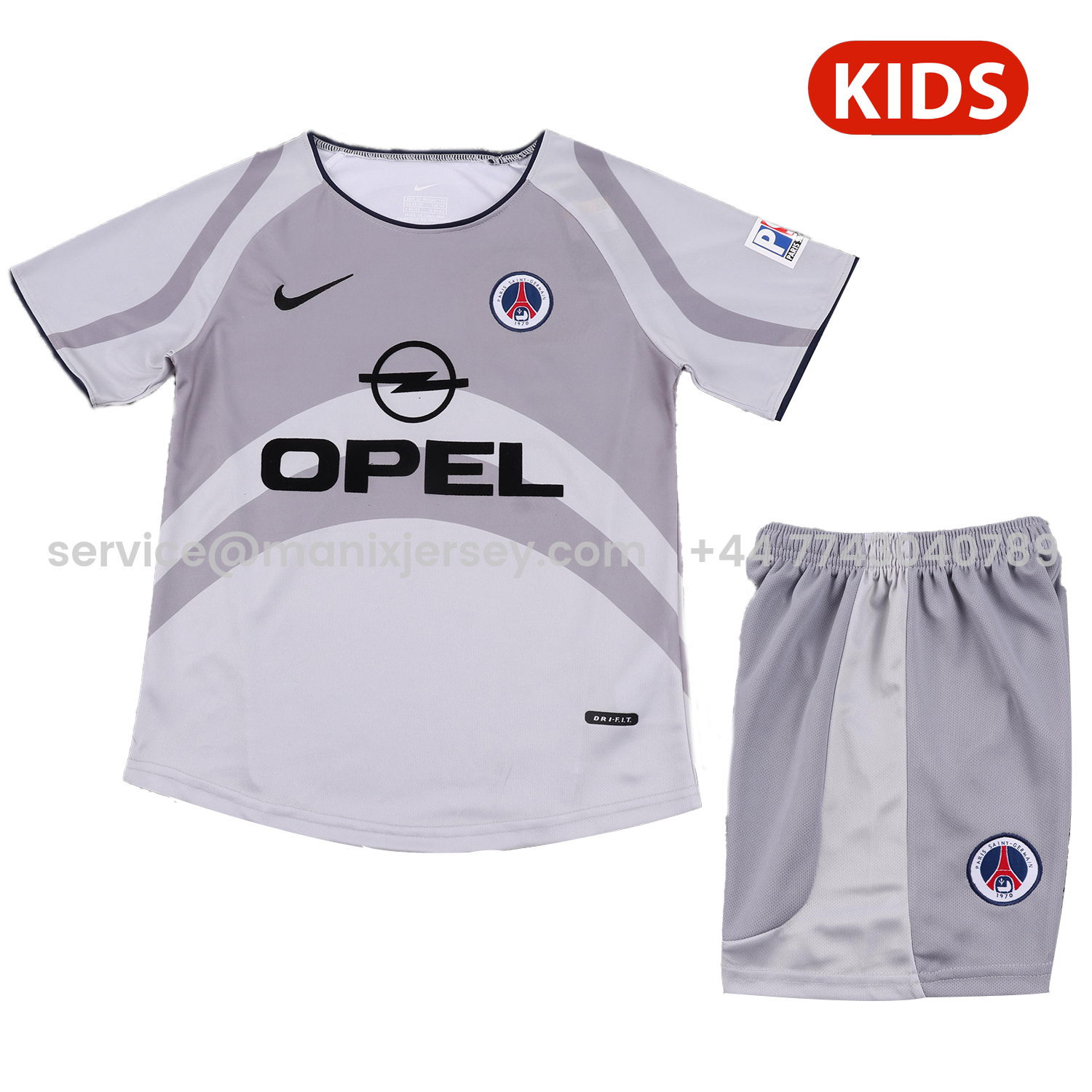 Retro Paris Saint-Germain PSG 2001-02 Away Kids Kit - JerseysGala