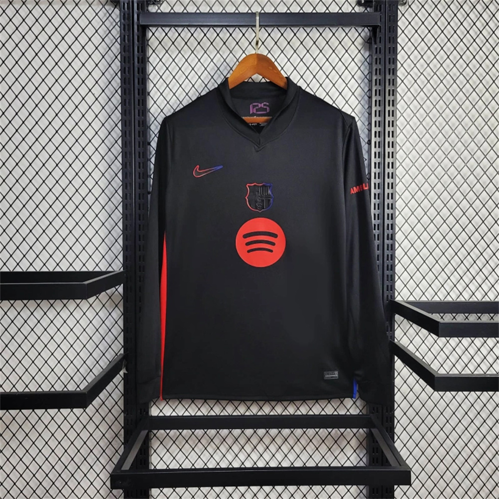 Barcelona 24-25 Away Long Sleeve Jersey with Big Logo - Fans Version - JerseysGala