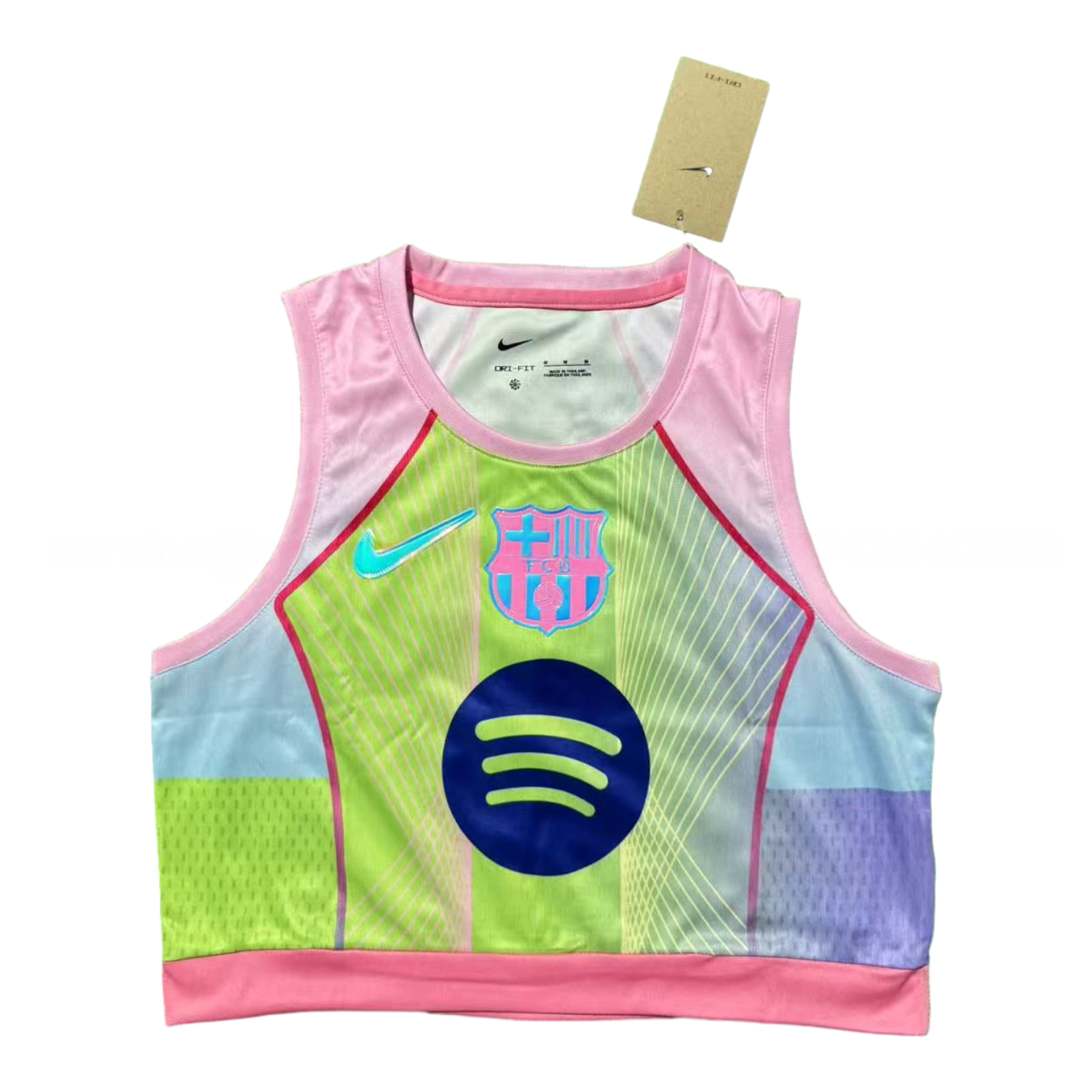 Women's Barcelona 25-26 Green Pink Yoga Vest - JerseysGala