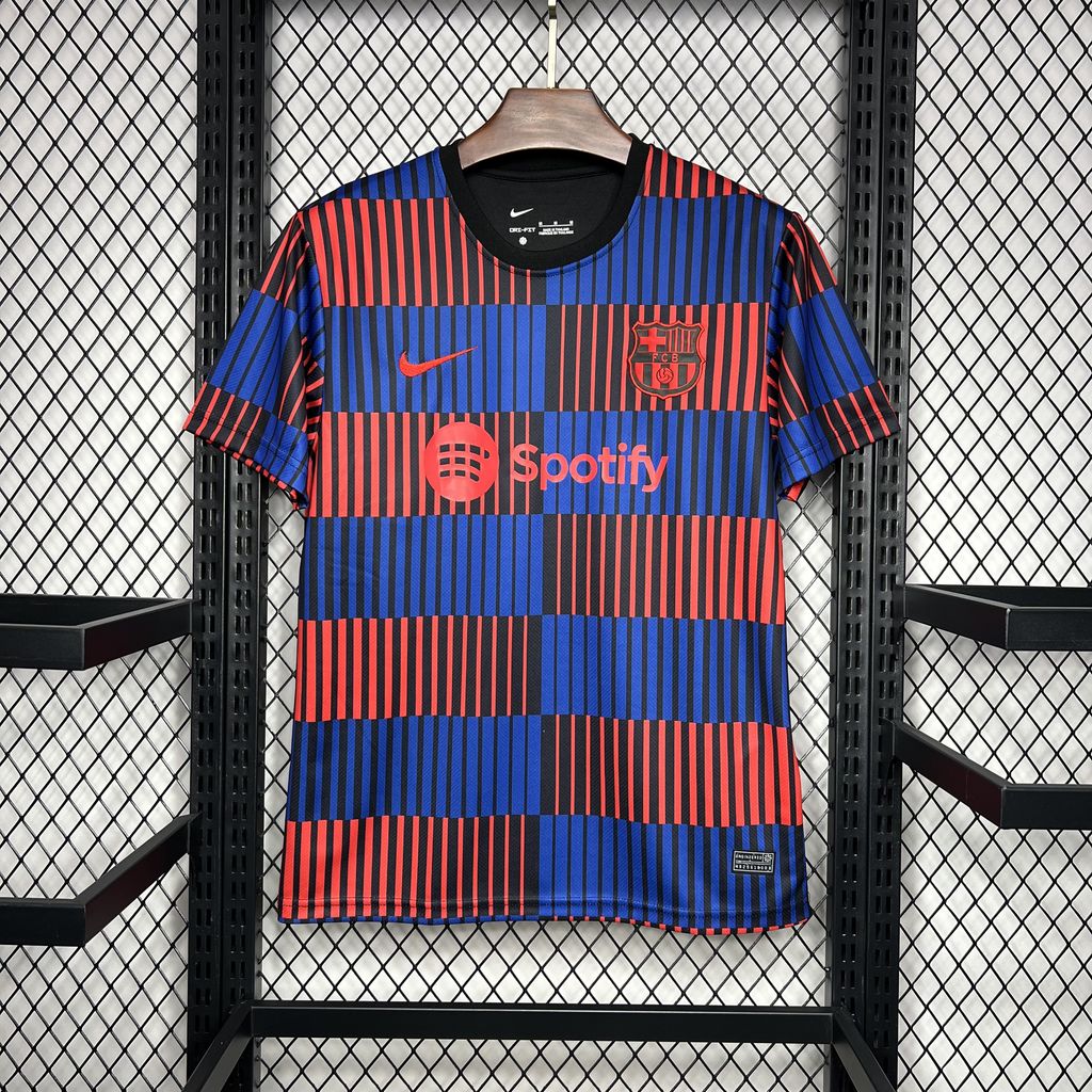 Barcelona 24-25 Stripe Pre-Match Training Jersey - Fans Version - JerseysGala