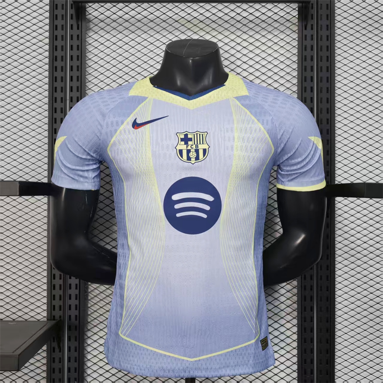 Barcelona 25-26 T90 Blue and White Gradient and Yellow Lines Special Jersey - Player Version - JerseysGala