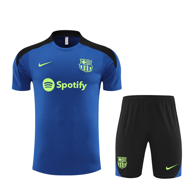 Barcelona 24-25 Short-Sleeve Training Set - Blue and Black - JerseysGala