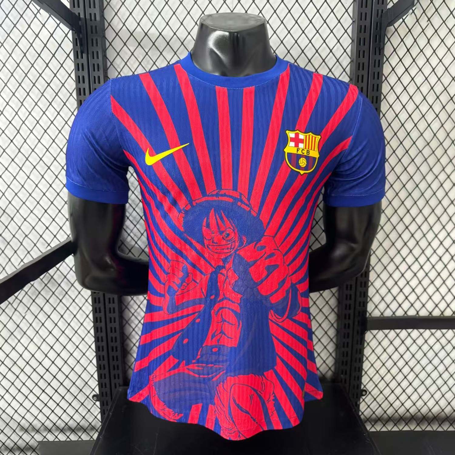 Barcelona 25-26 One Piece Red Silhouette Special Blue Jersey - Player Version - JerseysGala