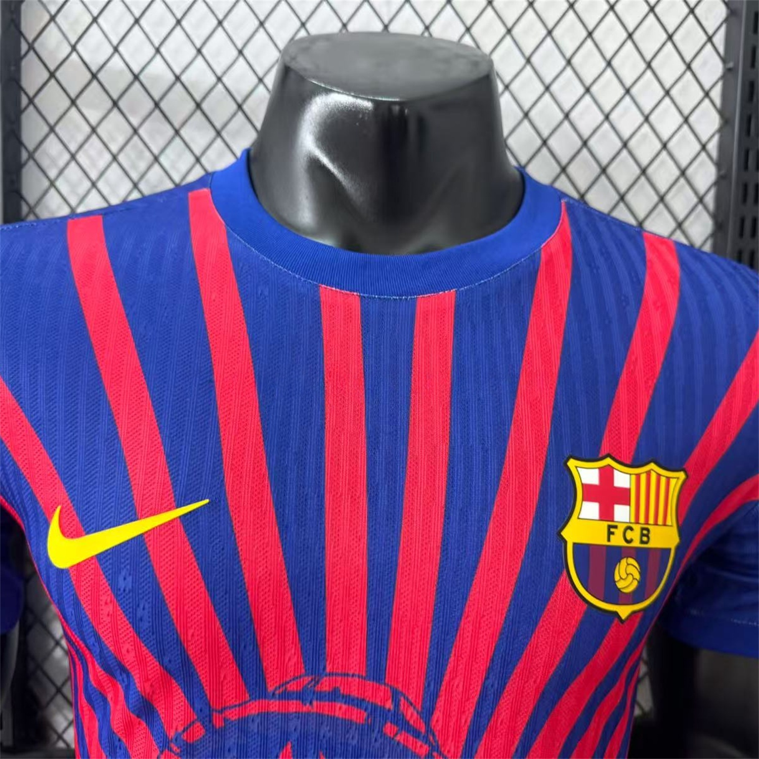 Barcelona 25-26 One Piece Red Silhouette Special Blue Jersey - Player Version - JerseysGala