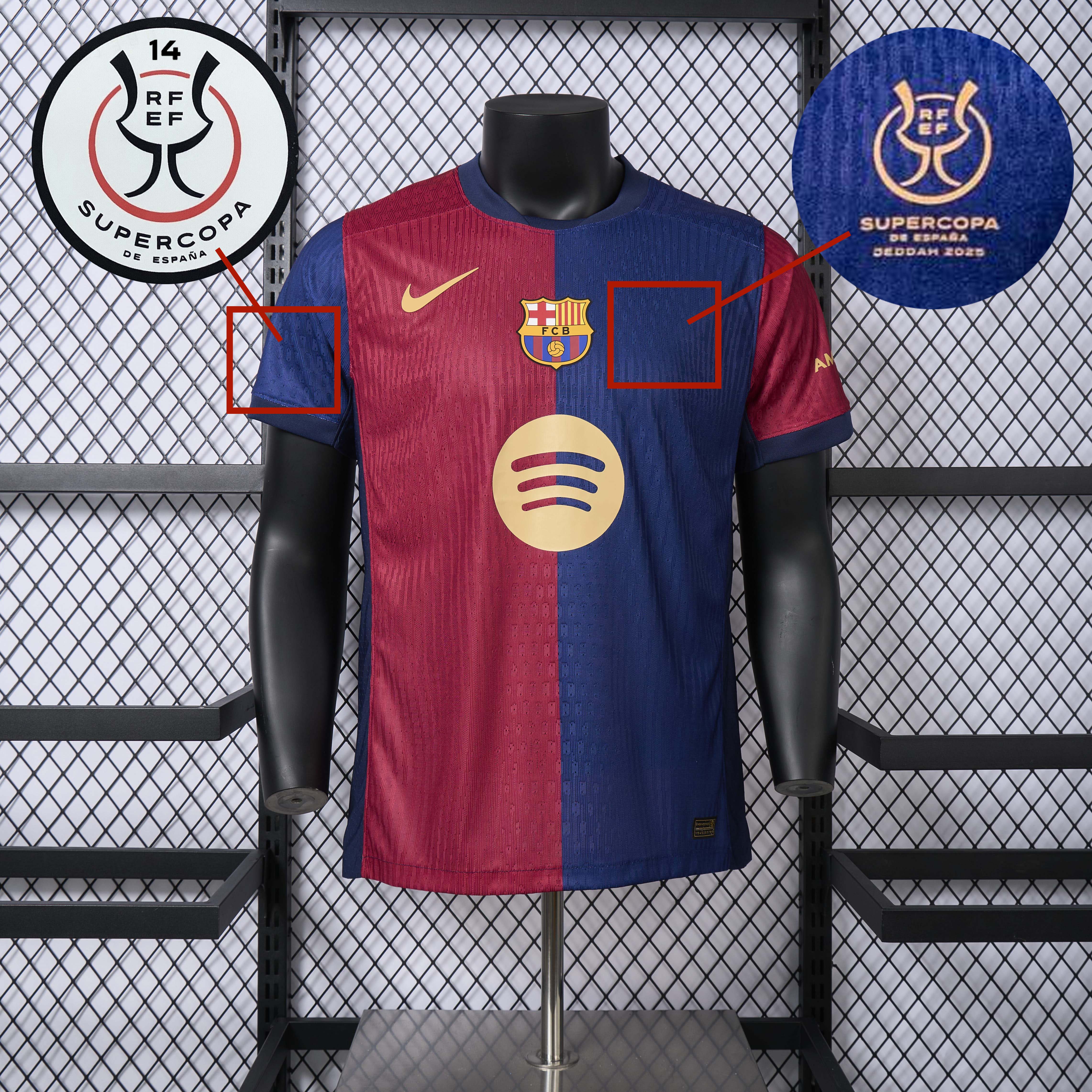 Barcelona 24-25 Supercopa Jersey with Big Logo - Player Version - JerseysGala