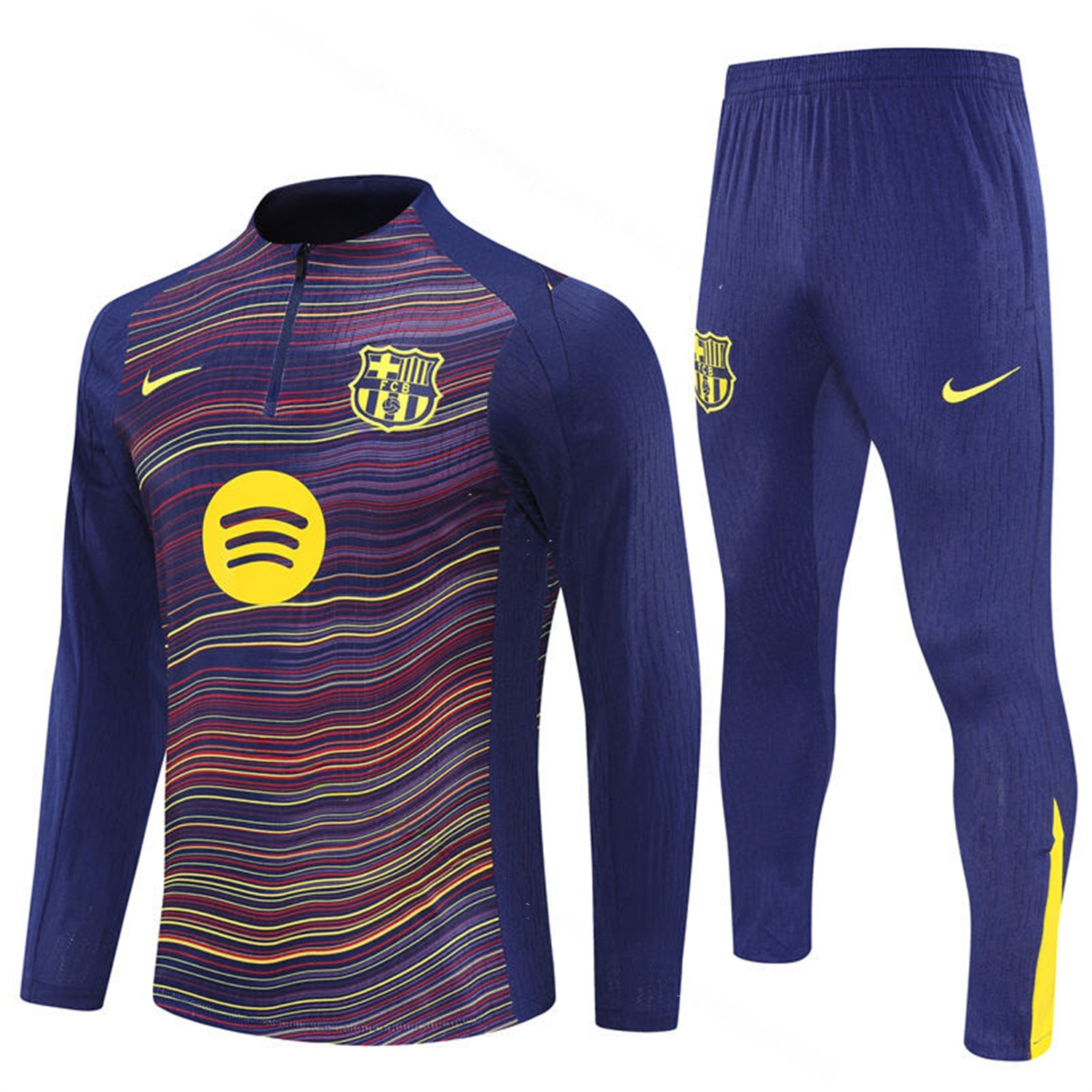 Barcelona 25-26 Long Sleeve Training Set - Purple Camouflage Top & Blue Pants - JerseysGala