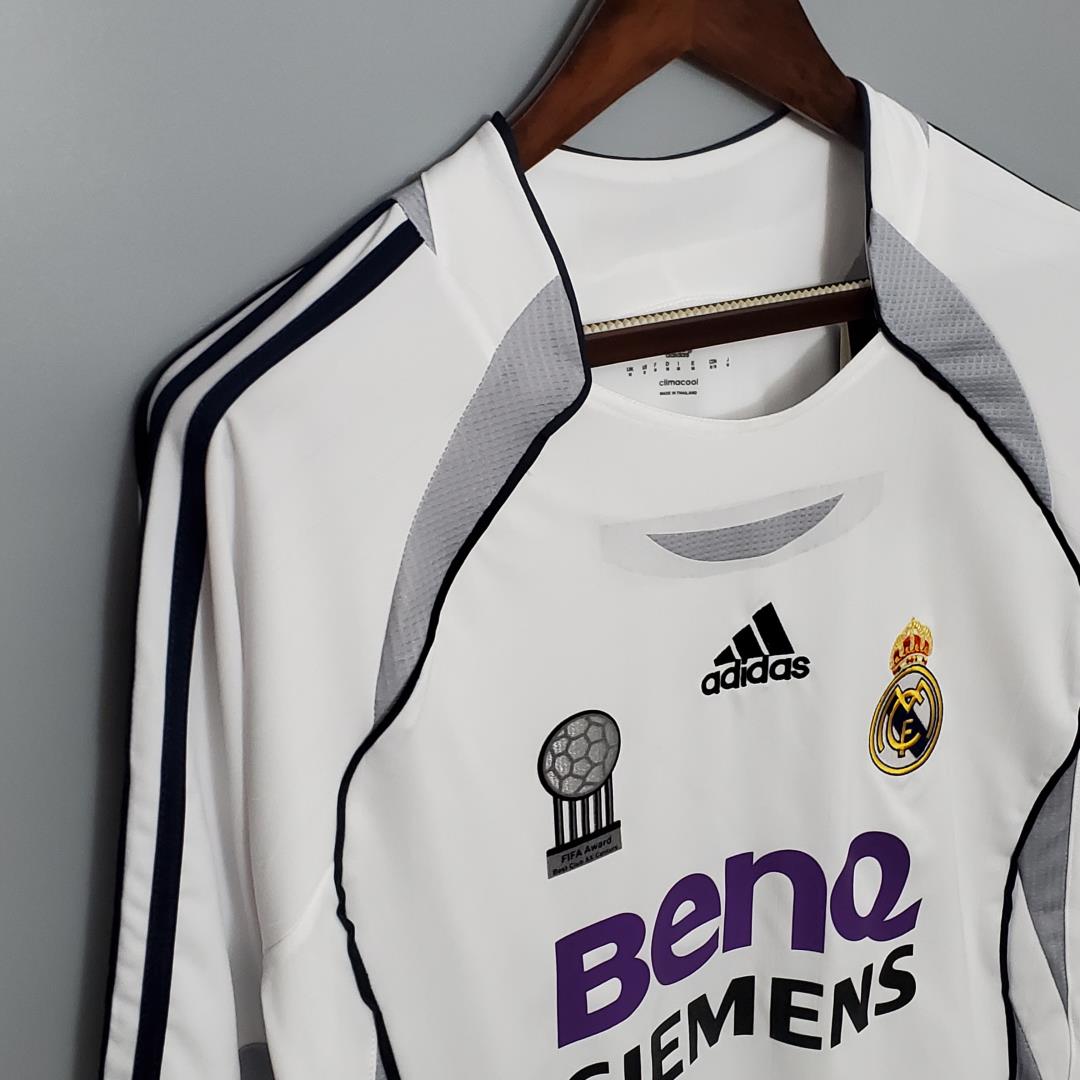 Retro Real Madrid 06-07 Home Long Sleeve Jersey - JerseysGala