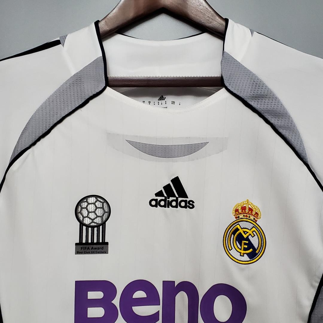 Retro Real Madrid 06-07 Home Long Sleeve Jersey - JerseysGala