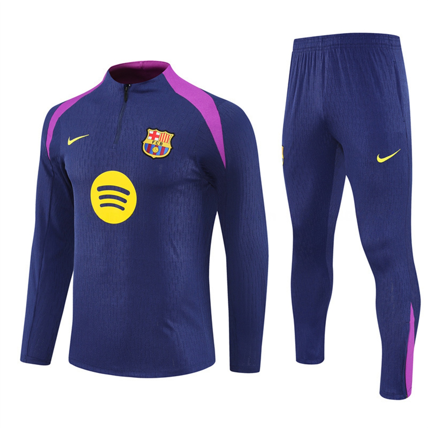 Barcelona 25-26 Long Sleeve Training Set - Royal Blue Top Yellow Sponsor & Royal Blue Pants - JerseysGala
