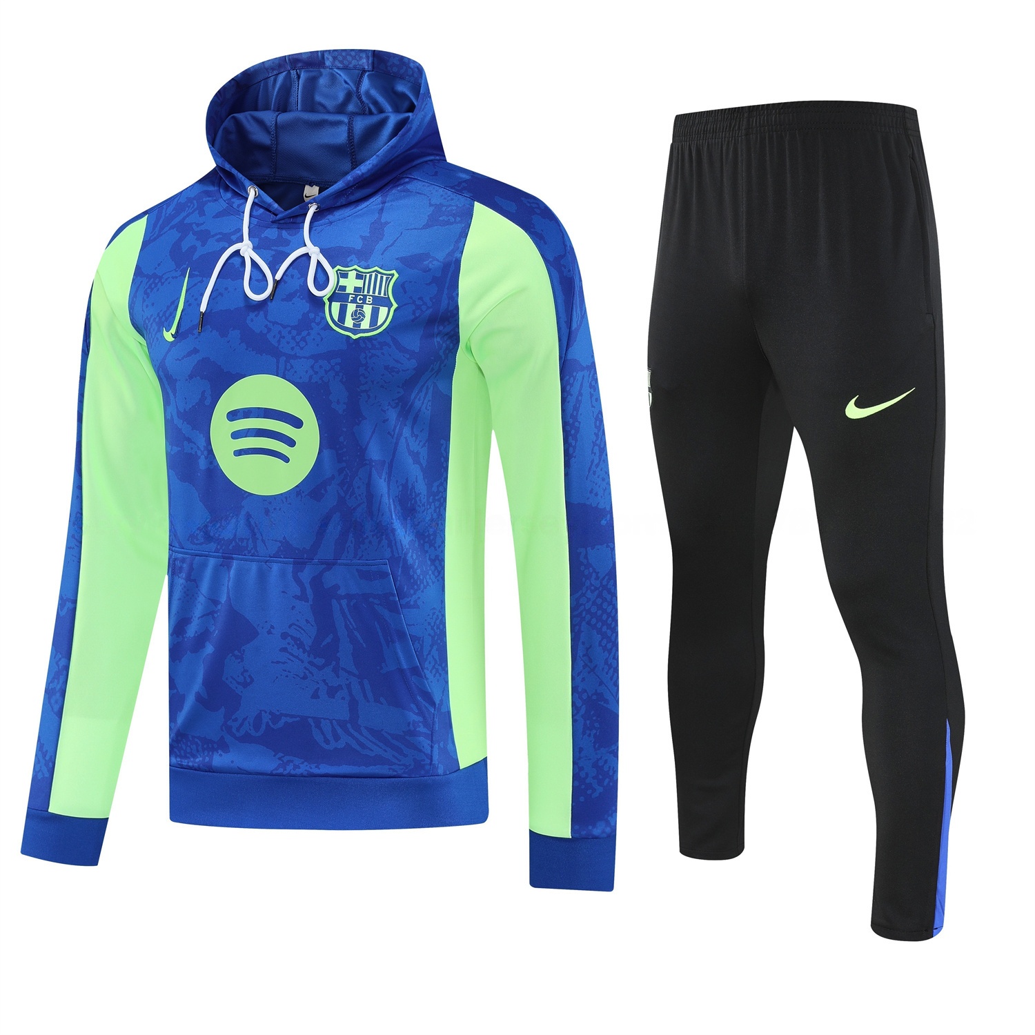Barcelona 25-26 Training Hoodie Set - Blue Green Hoodie and Black Pants - JerseysGala