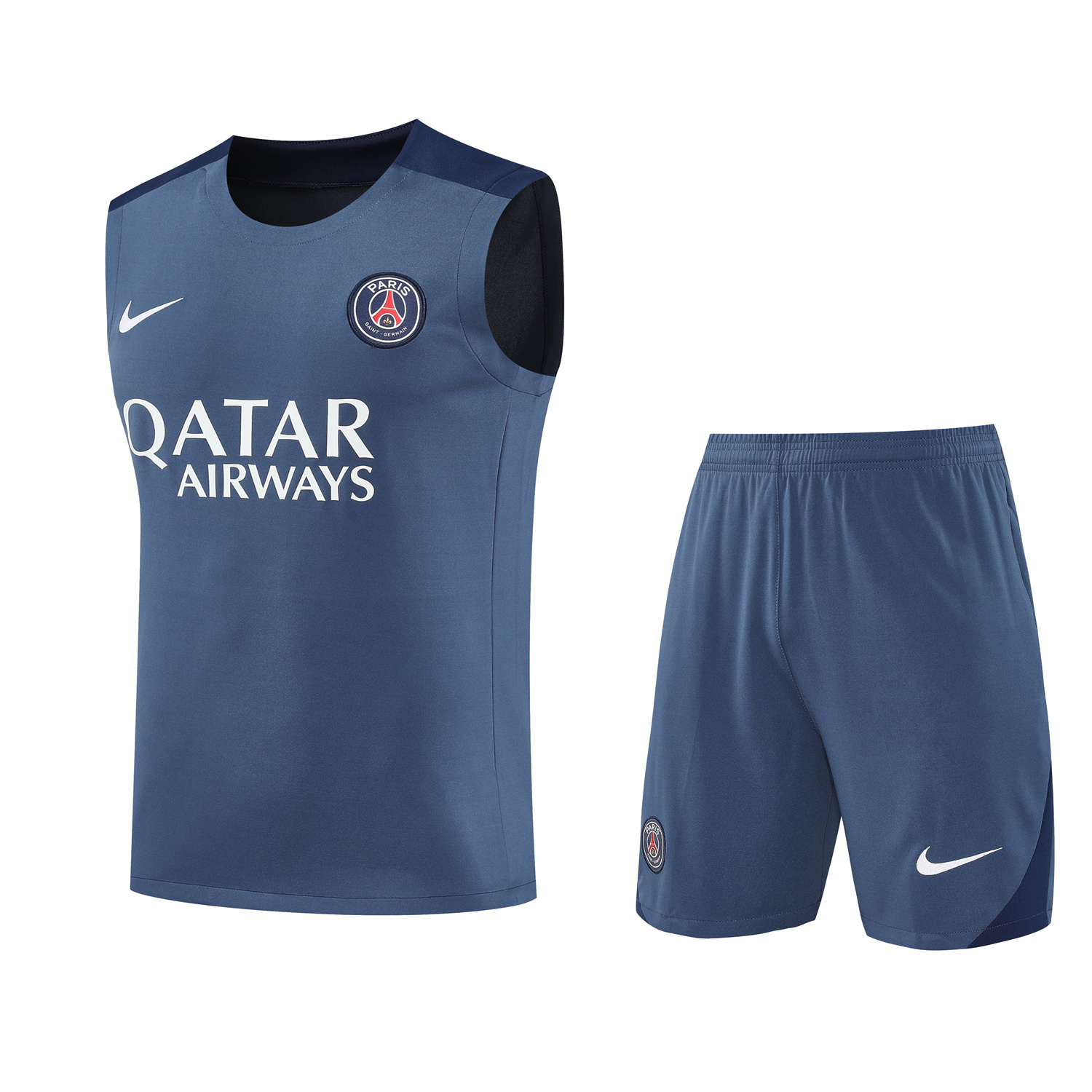 Paris Saint-Germain PSG 25-26 Vest Training Set - Deep Blue Vest & Deep Blue Shorts - JerseysGala