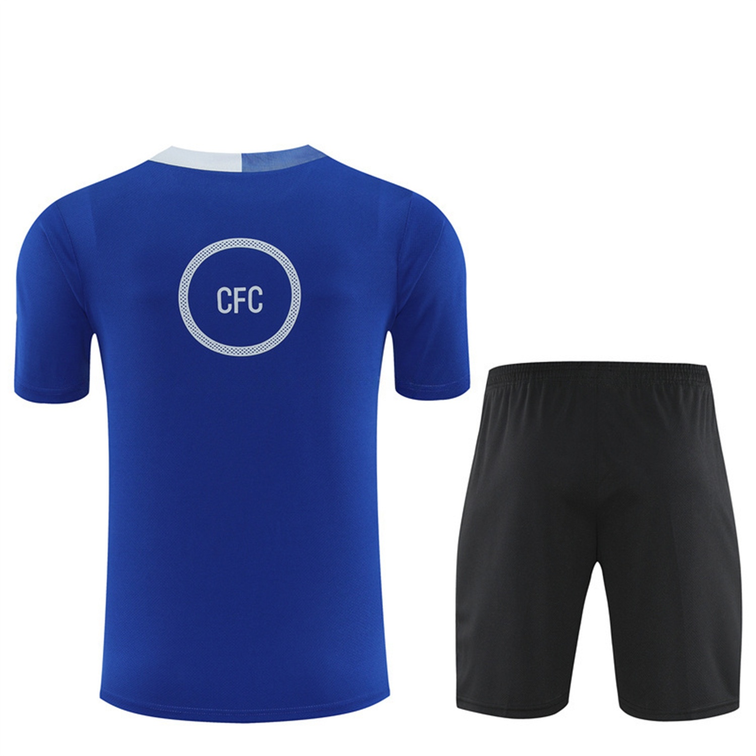 C.H.E.L.S.E.A 25-26 Kids Short-Sleeve Training Set - Blue Top & Black Shorts - JerseysGala