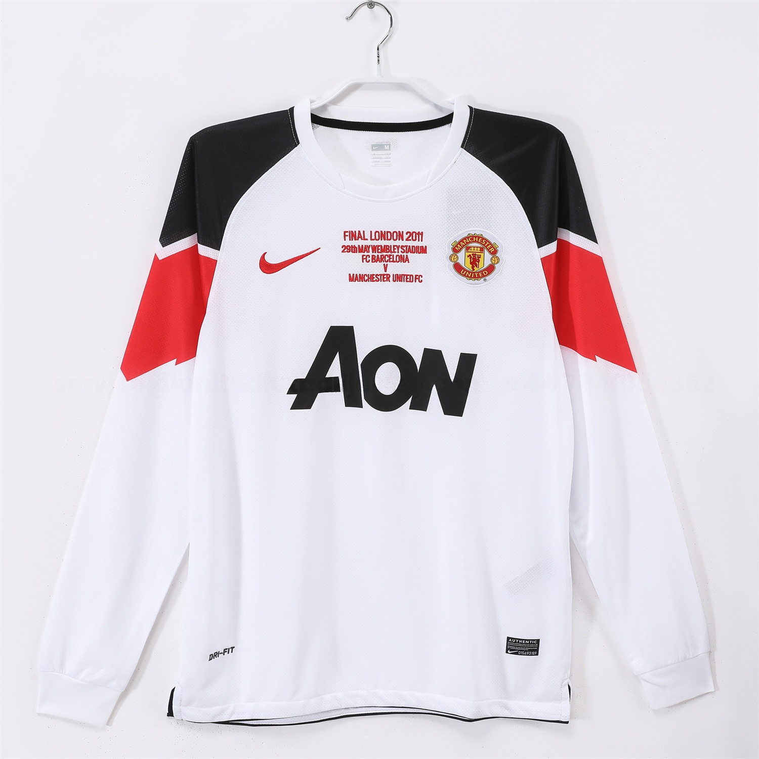 Retro Manchester United 10-11 Away Long Sleeves Jersey - Champions League Final Version - JerseysGala