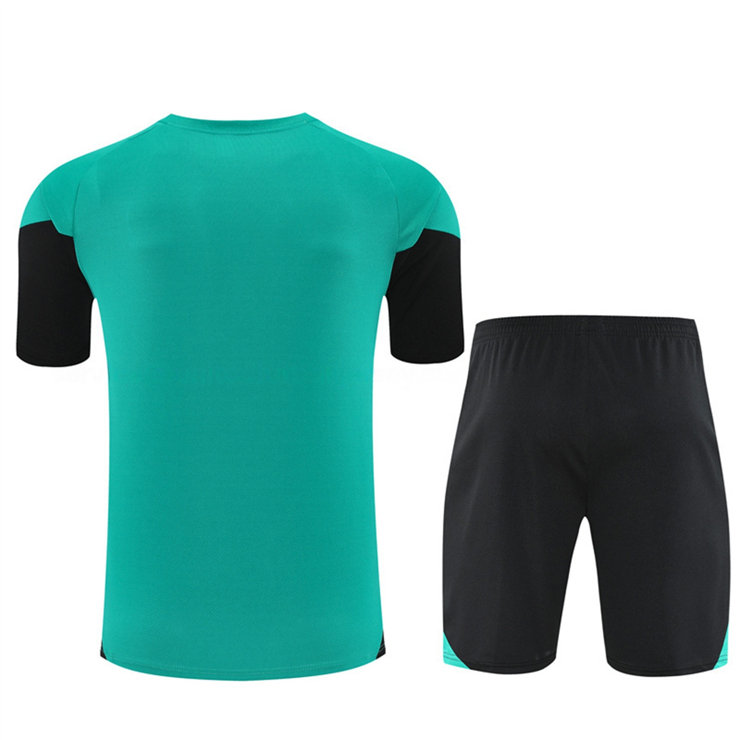 Liver.pool 25-26 Kids Short-Sleeve Training Set - Green Top & Black Shorts - JerseysGala
