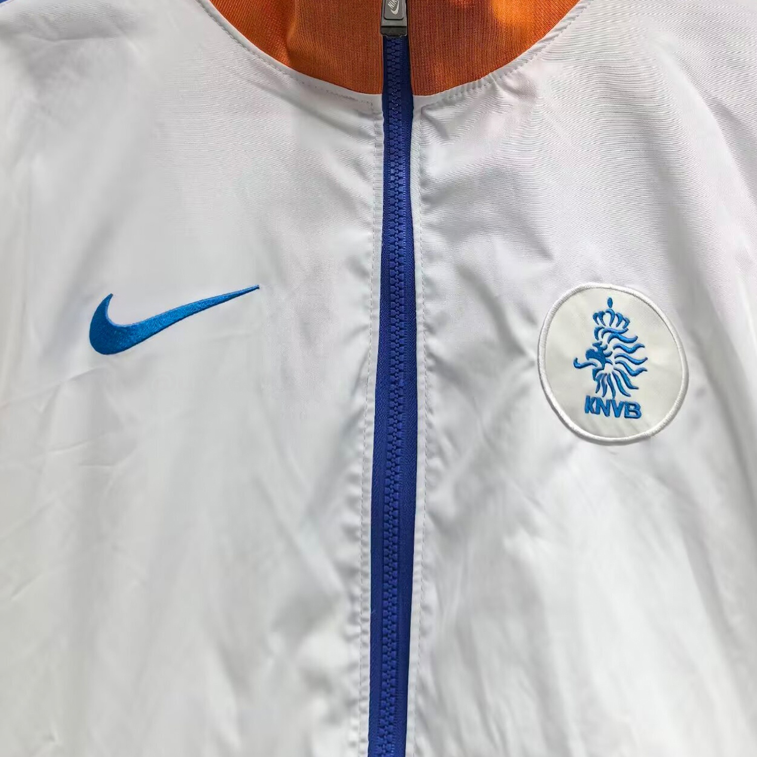 Netherlands 25-26 Windbreaker Jacket - Orange And White - JerseysGala