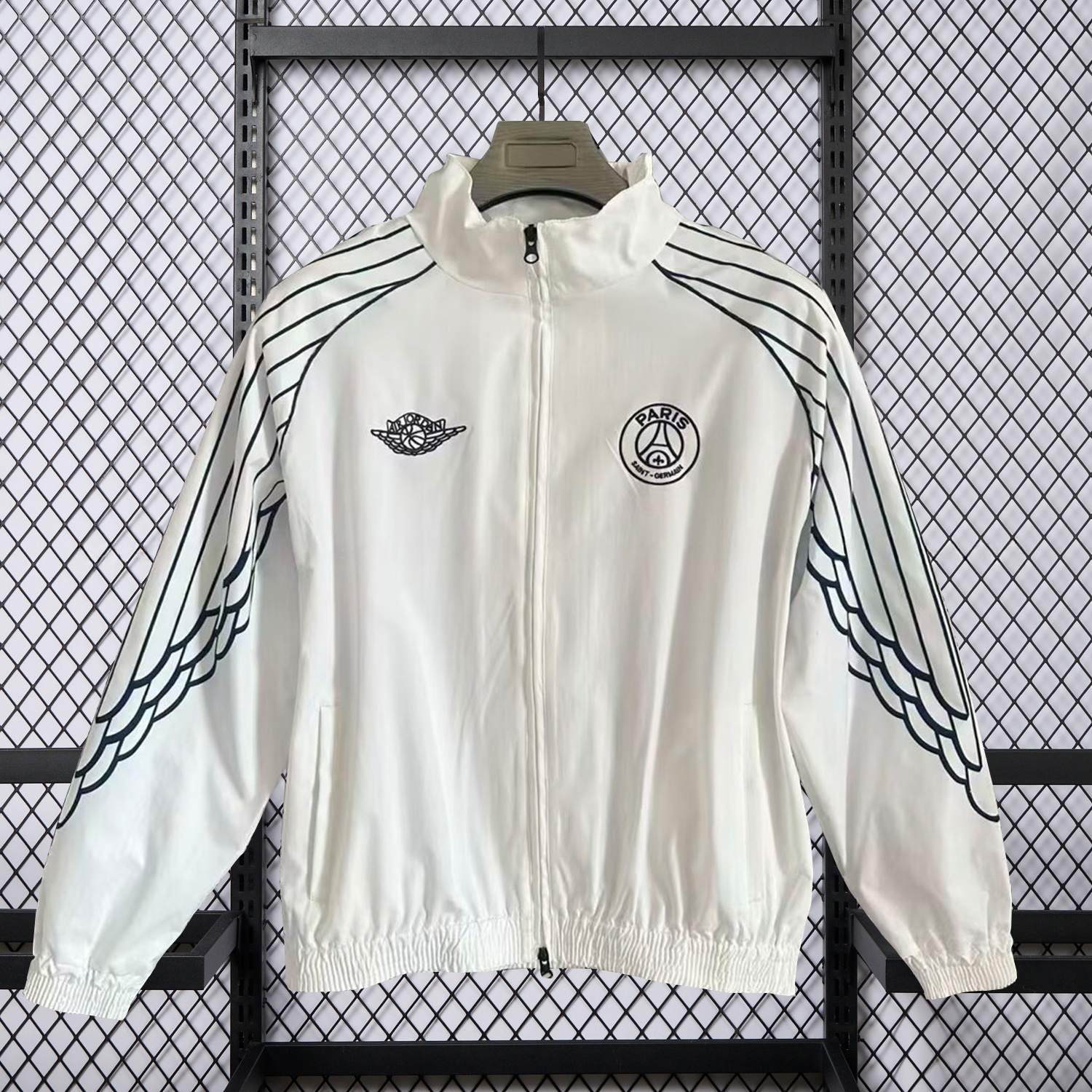 Paris Saint-Germain PSG 25-26 Windbreaker Jacket - White And Grey - JerseysGala