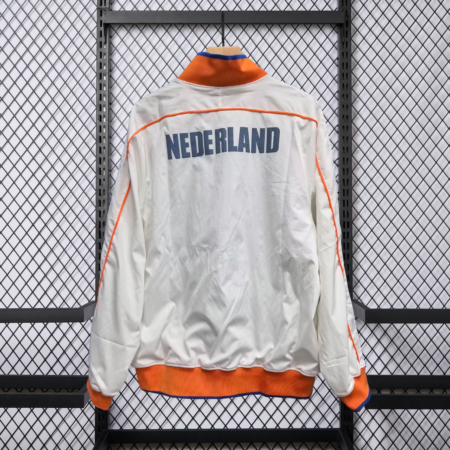 Netherlands 25-26 Windbreaker Jacket - Orange And White - JerseysGala