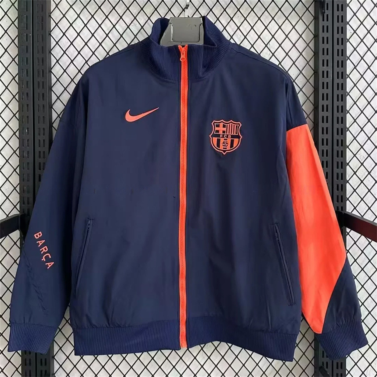Barcelona 25-26 Windbreaker Jacket - Dark Blue And Orange - JerseysGala
