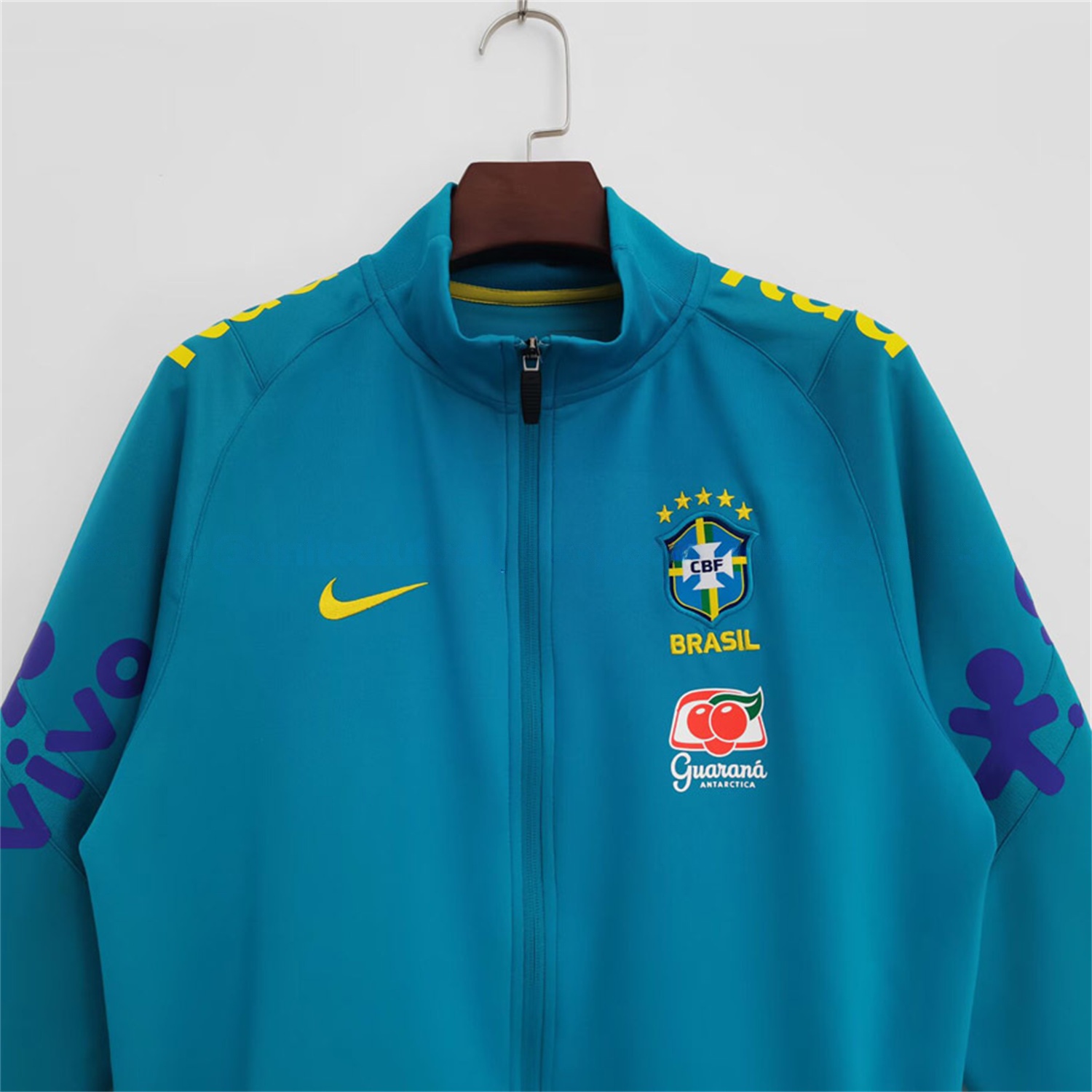 Retro Brazil 2022 Lake Blue Windbreaker - JerseysGala