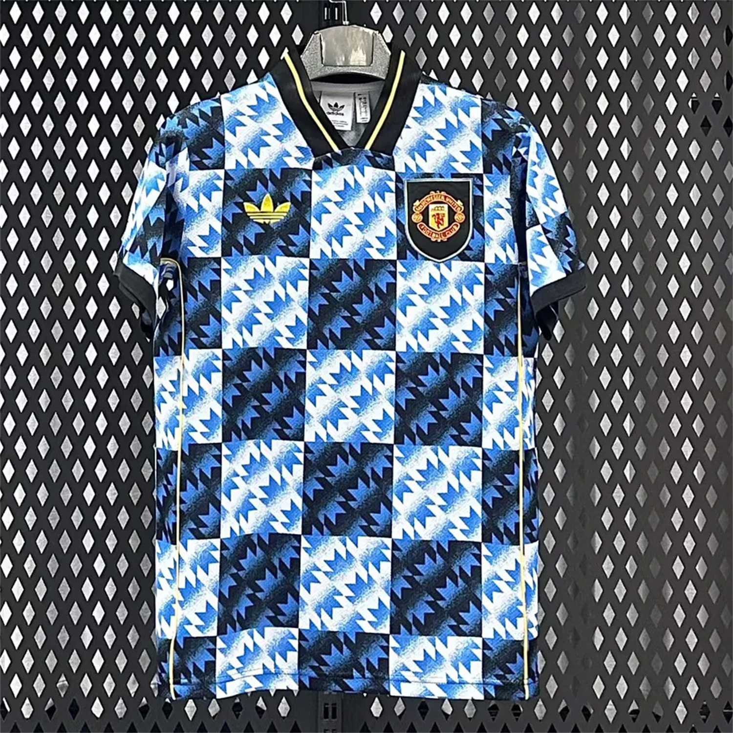 Manchester United 25-26 Blue And Black Checkerboard Special Jersey - Fans Version - JerseysGala