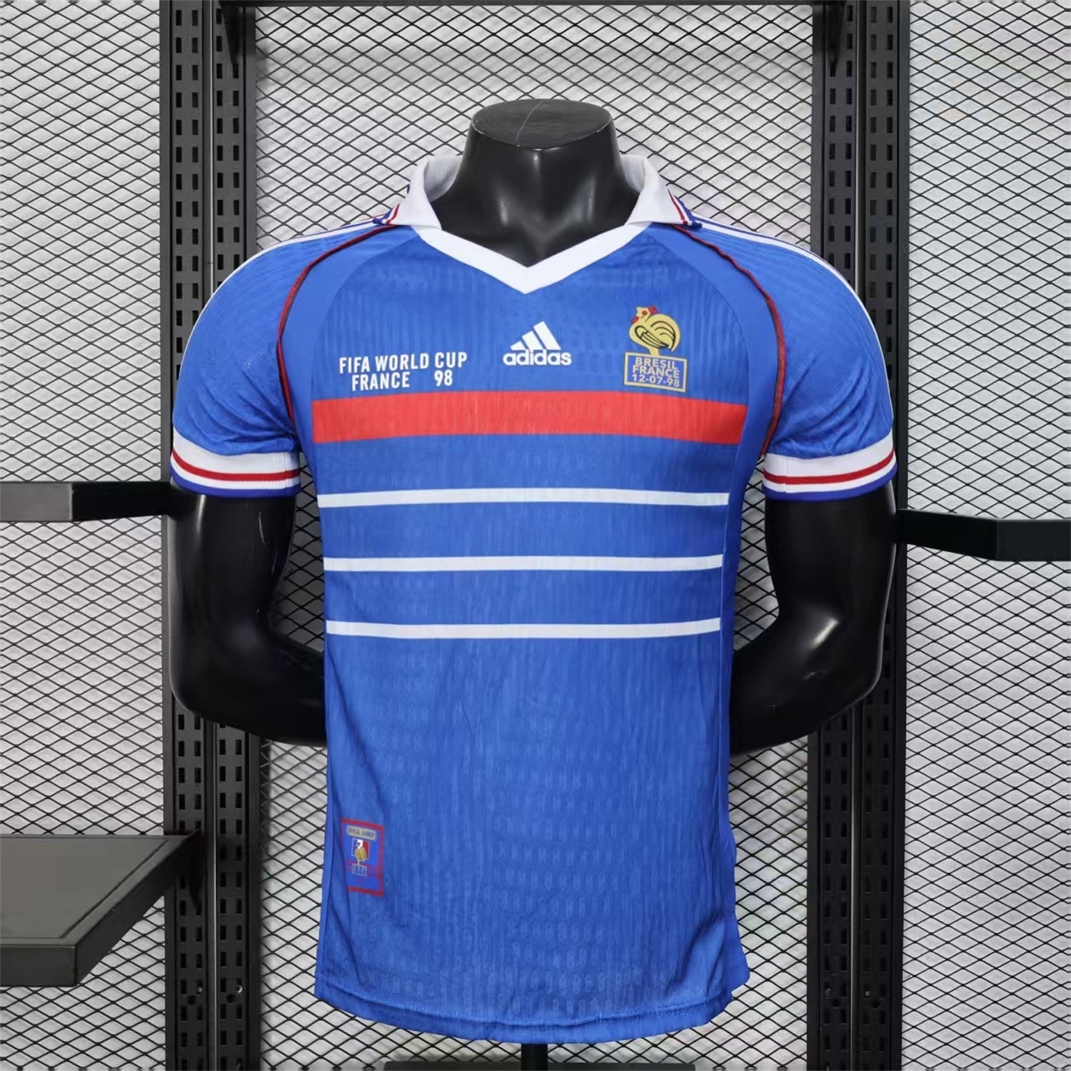 Retro France 1998 Home Blue Jersey - Player Version - JerseysGala