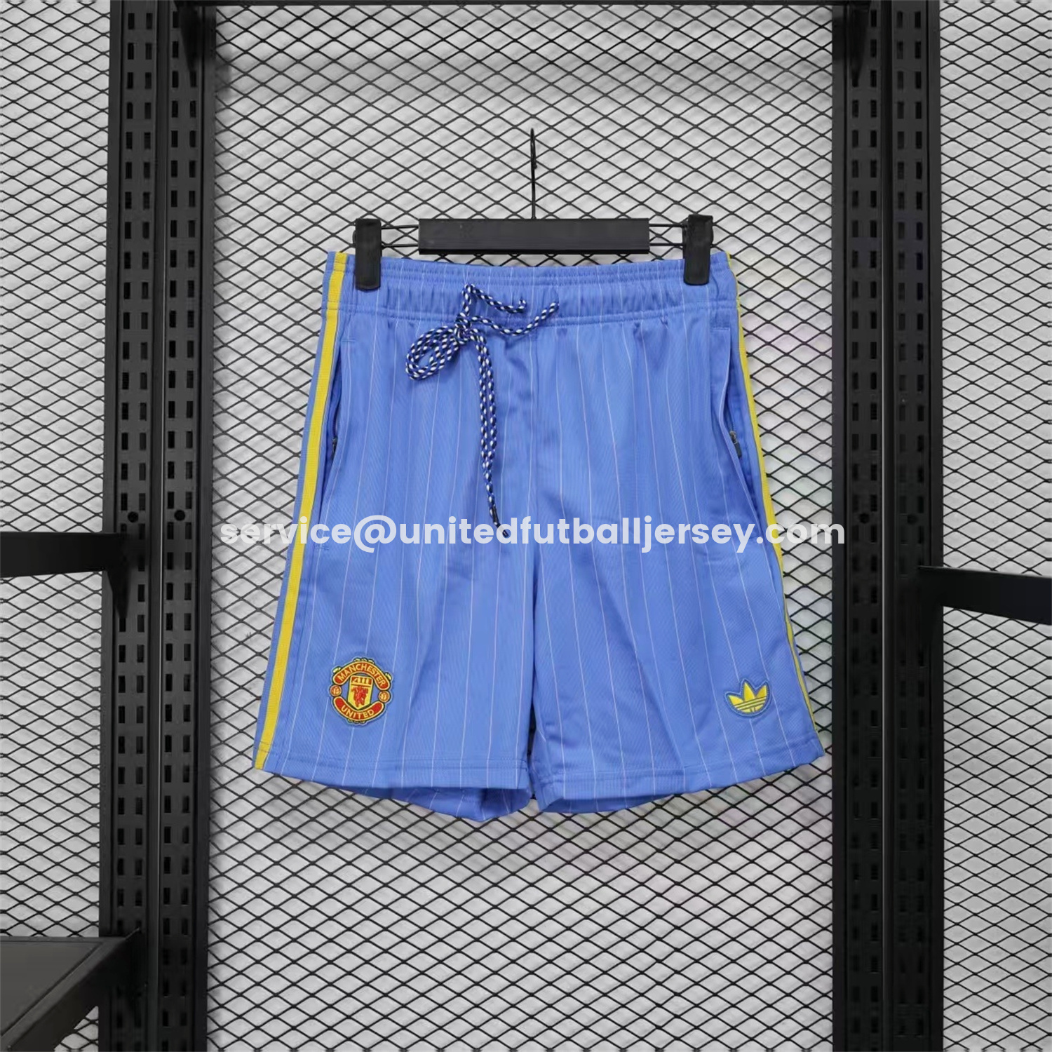 Manchester United 25-26 Trefoil Blue Travel Shorts - Player Version - JerseysGala
