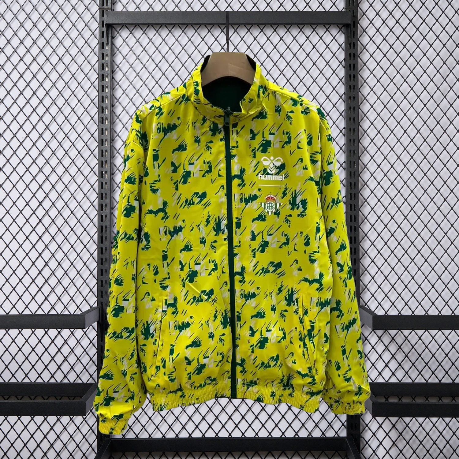 Real Betis 25-26 Double Sided Reversible Windbreaker - Green & Yellow - JerseysGala