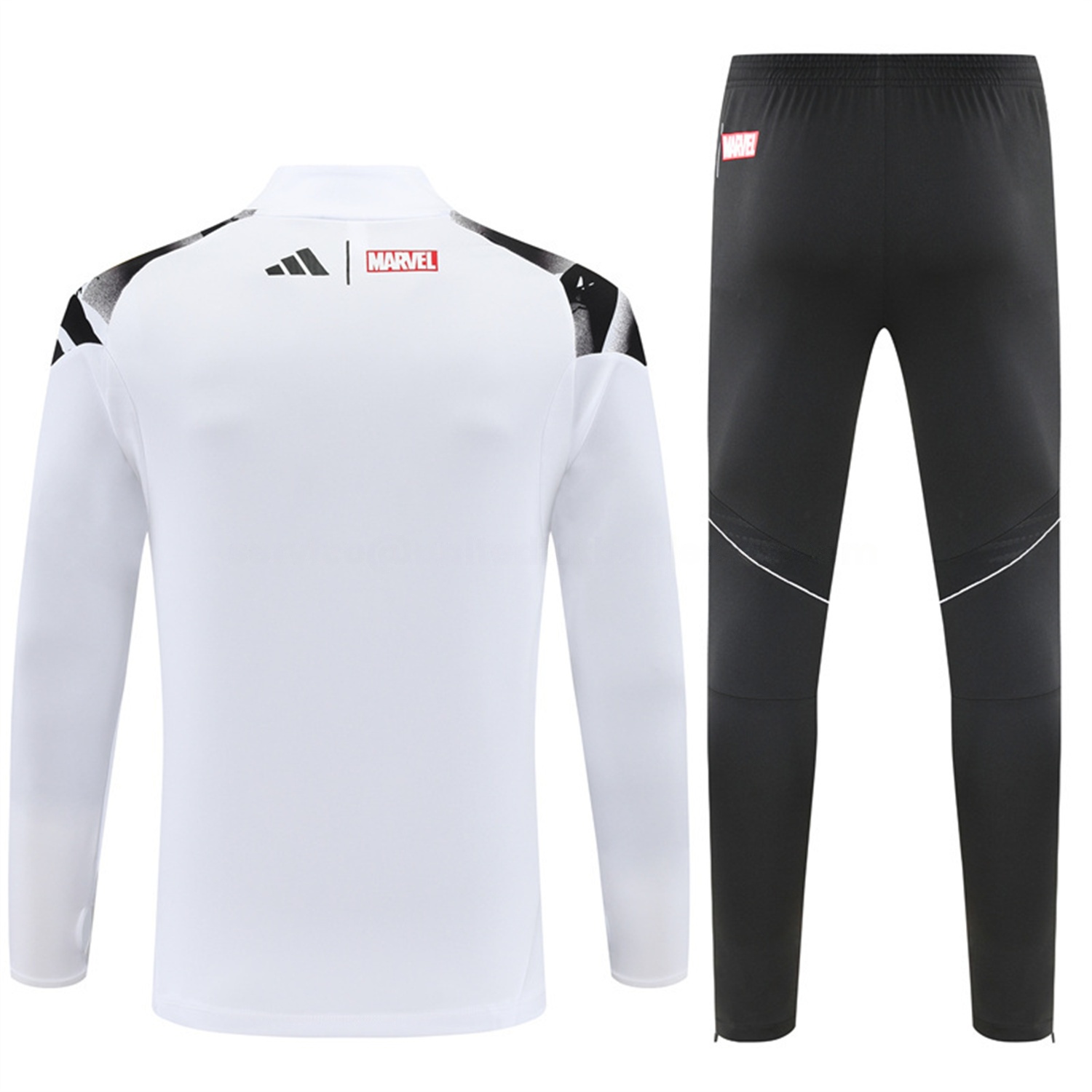 Real Madrid 25-26 Kids Long Sleeve Training Set - White Top & Black Pants - JerseysGala