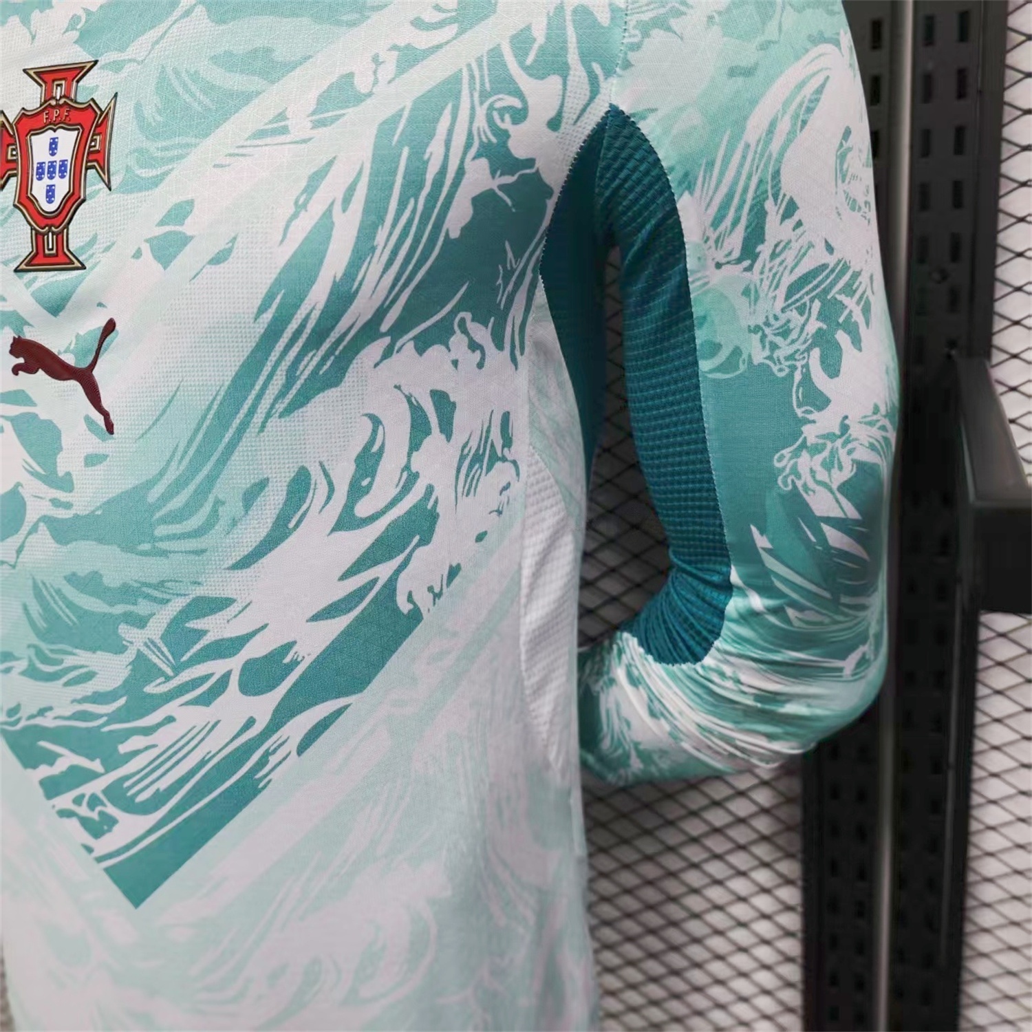 Portugal 2026 Away White And Cyan Long Sleeves Jersey - Player Version - JerseysGala