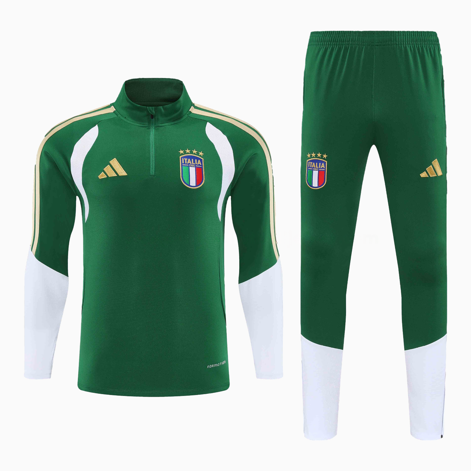 Italy 2026 Kids Long Sleeve Training Set - Green Top & Pants - JerseysGala